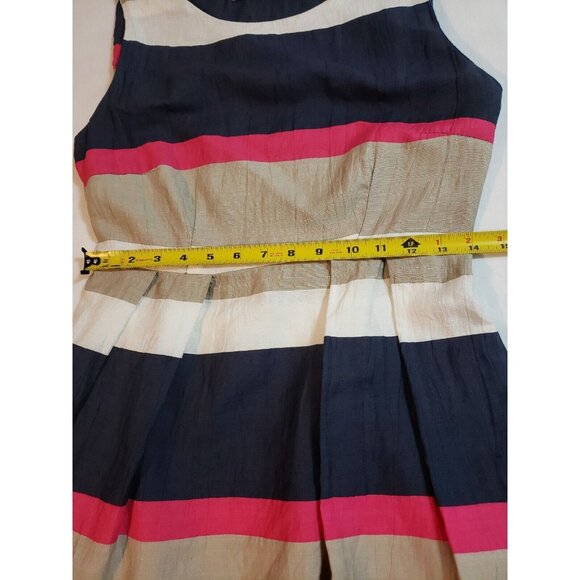 Sandro Ferrone Womens Sleeveless Striped Linen Blend Dress TG.42 size 6 Italy - Picture 9 of 12